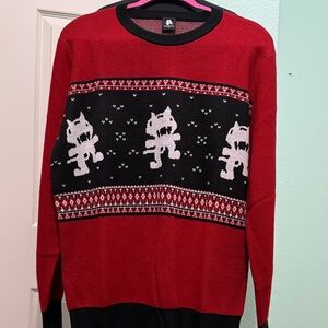 Red and Black Crewneck Sweater